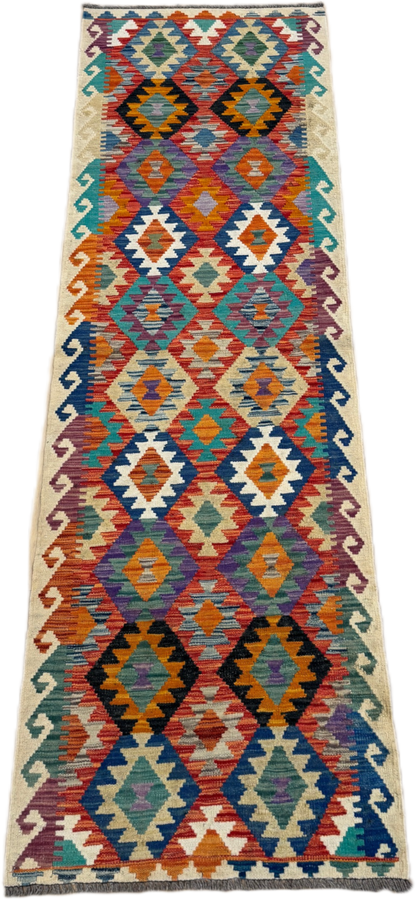 Chobi Kilim Rug - 282 cm x 80 cm
