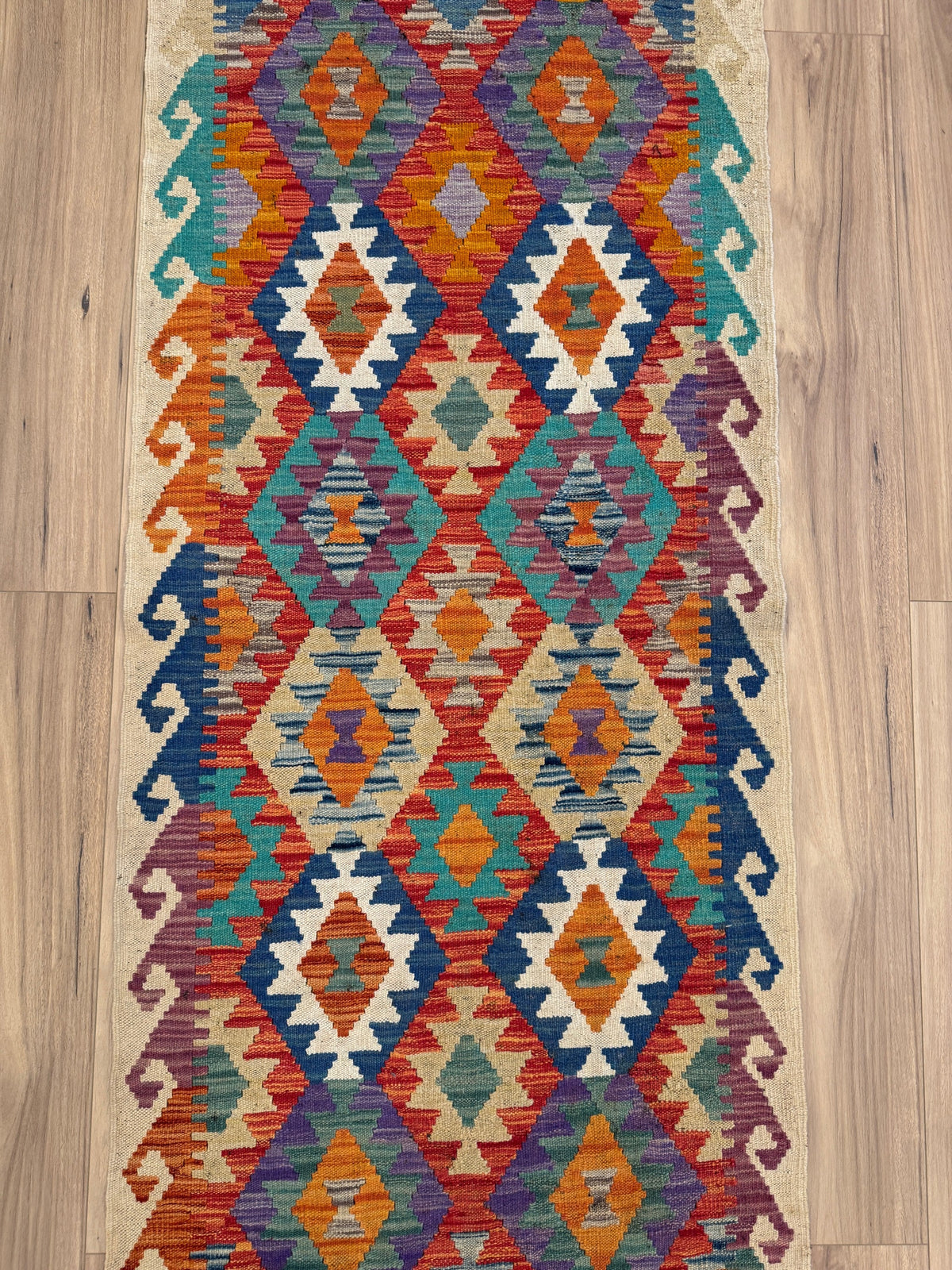 Chobi Kilim Rug - 282 cm x 80 cm