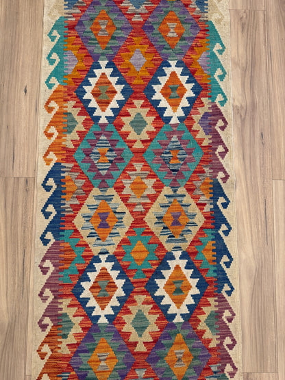 Chobi Kilim Rug - 282 cm x 80 cm