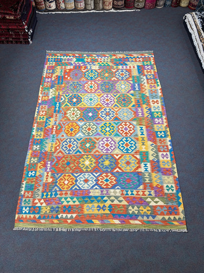 Chobi Kilim Rug - 297 cm x 197 cm