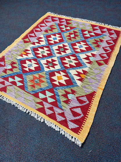 Chobi Kilim Rug - 112 cm x 94 cm