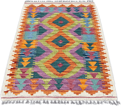 Chobi Kilim Rug - 87 cm x 62 cm
