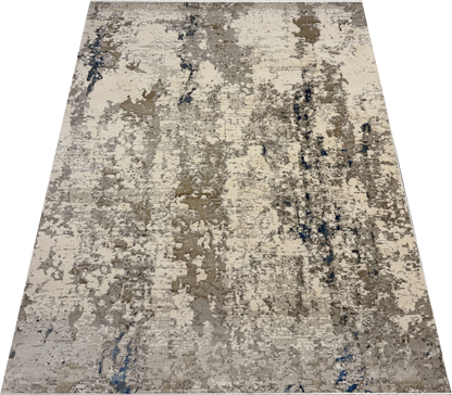 Paradise 1 Modern Beige & Blue Rug