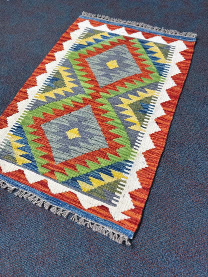 Chobi Kilim Rug - 89 cm x 61 cm