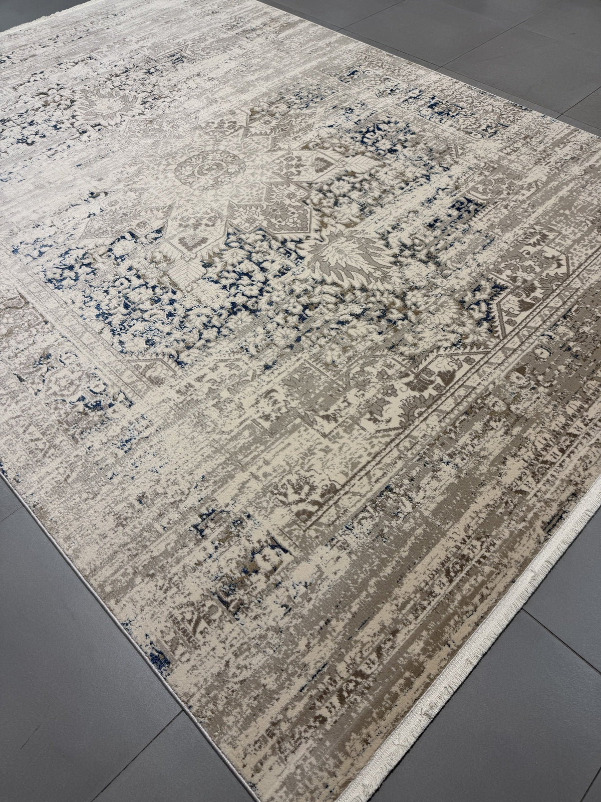 Bohemian Paradise Medallion Beige Blue Rug