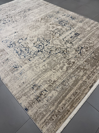 Bohemian Paradise Medallion Beige Blue Rug