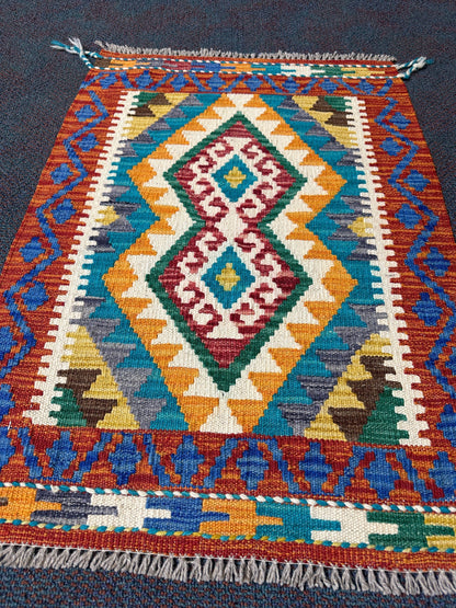 Chobi Kilim Rug - 86 cm x 63 cm