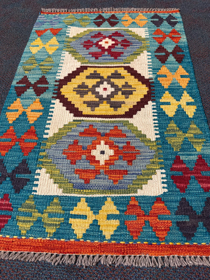 Chobi Kilim Rug - 91 cm x 61 cm