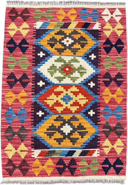 Chobi Kilim Rug - 88 cm x 63 cm