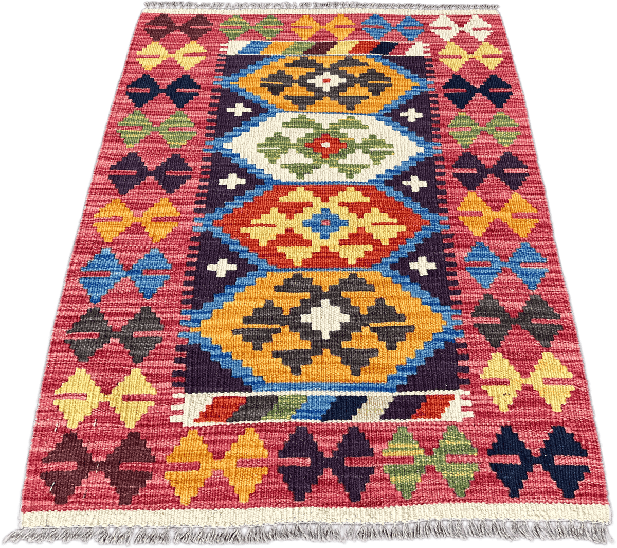 Chobi Kilim Rug - 88 cm x 63 cm