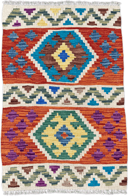 Chobi Kilim Rug - 91 cm x 60 cm