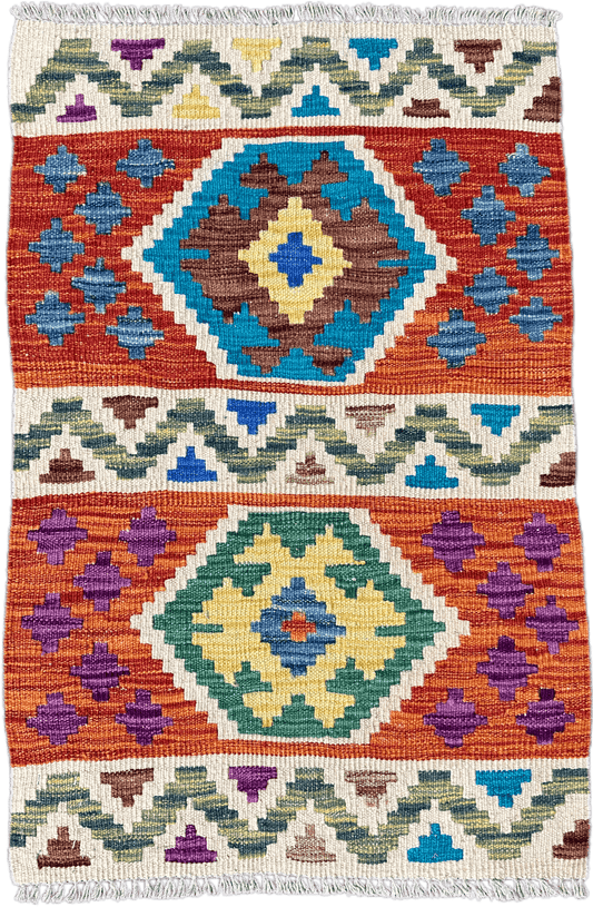 Chobi Kilim Rug - 91 cm x 60 cm