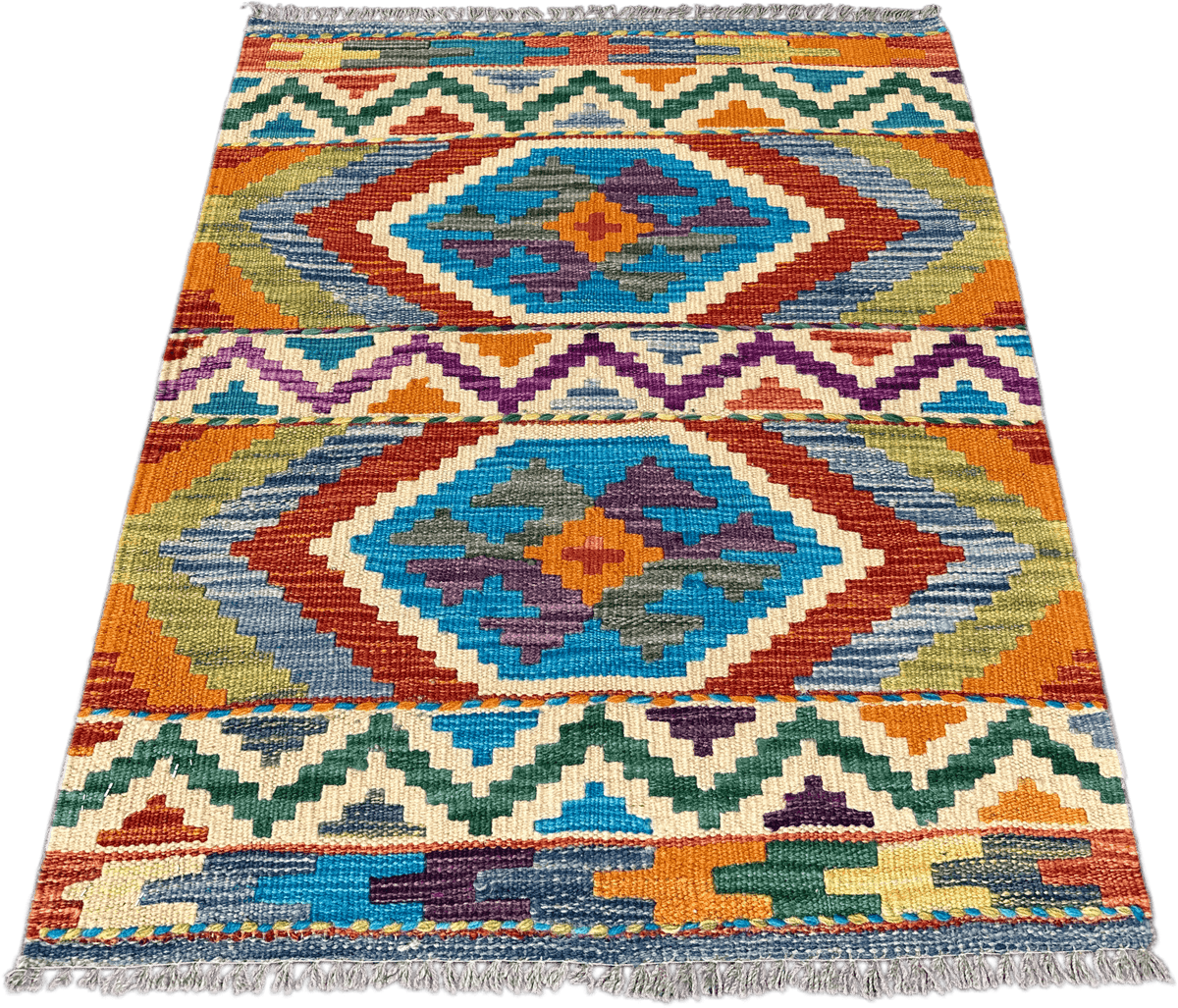 Chobi Kilim Rug - 87 cm x 64 cm