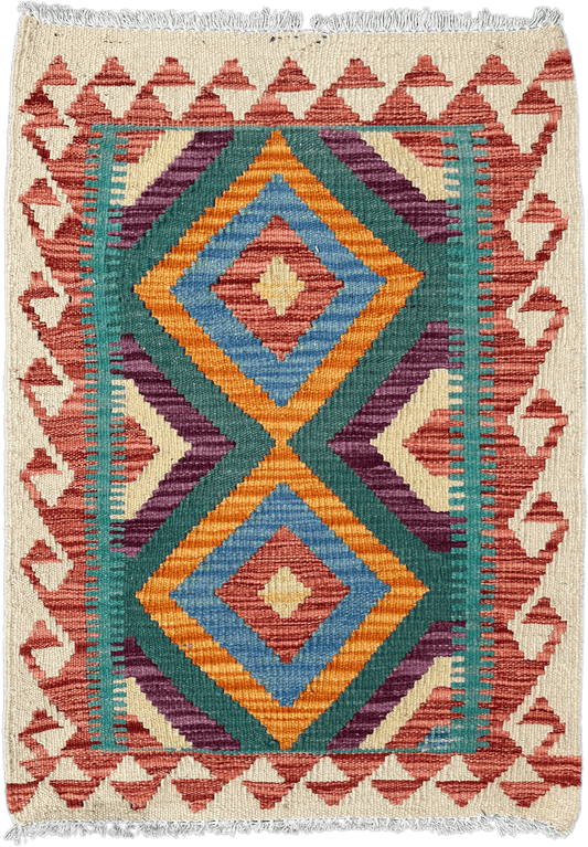 Chobi Kilim Rug - 87 cm x 60 cm