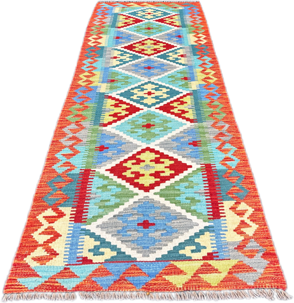 Chobi Kilim Rug - 196 cm x 70 cm