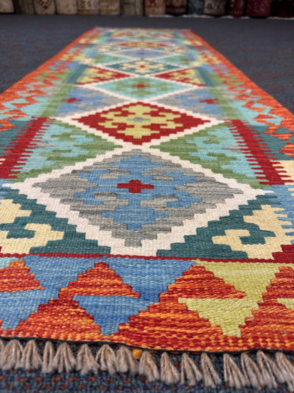 Chobi Kilim Rug - 196 cm x 70 cm
