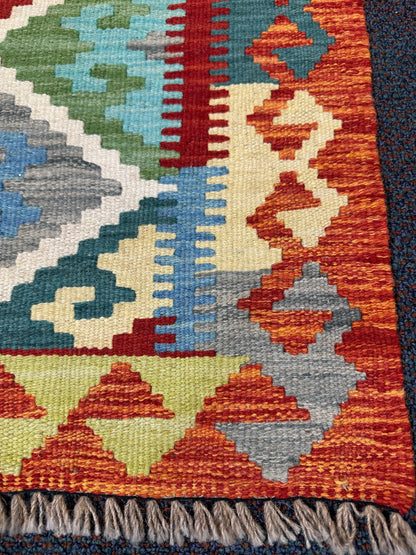 Chobi Kilim Rug - 196 cm x 70 cm