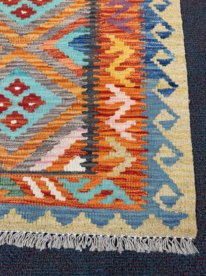 Chobi Kilim Rug - 198 cm x 70 cm