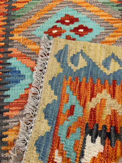 Chobi Kilim Rug - 198 cm x 70 cm