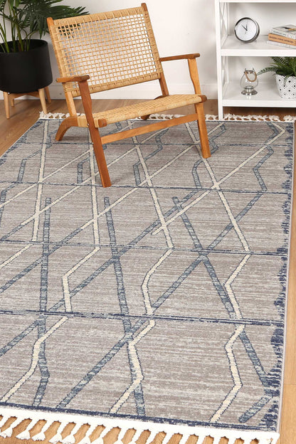 Tupzia Blue & Grey Contemporary Designer Rug