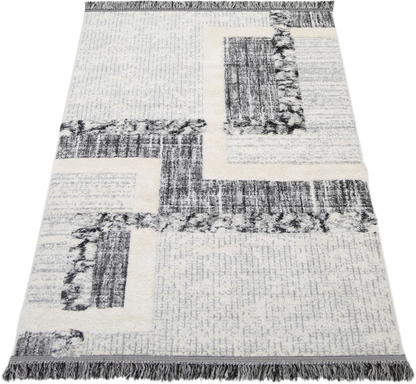 Kaza Tribal Modern Cream Anthracite Rug