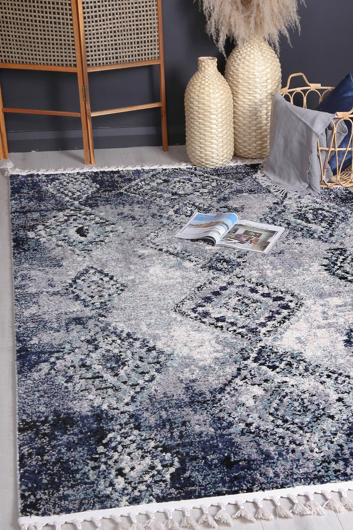 Mansour Inca Blue Geometric Rug