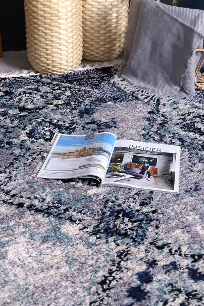 Mansour Inca Blue Geometric Rug