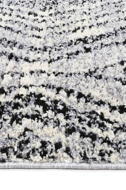Mansour Harlequin Black & White Geometric Rug