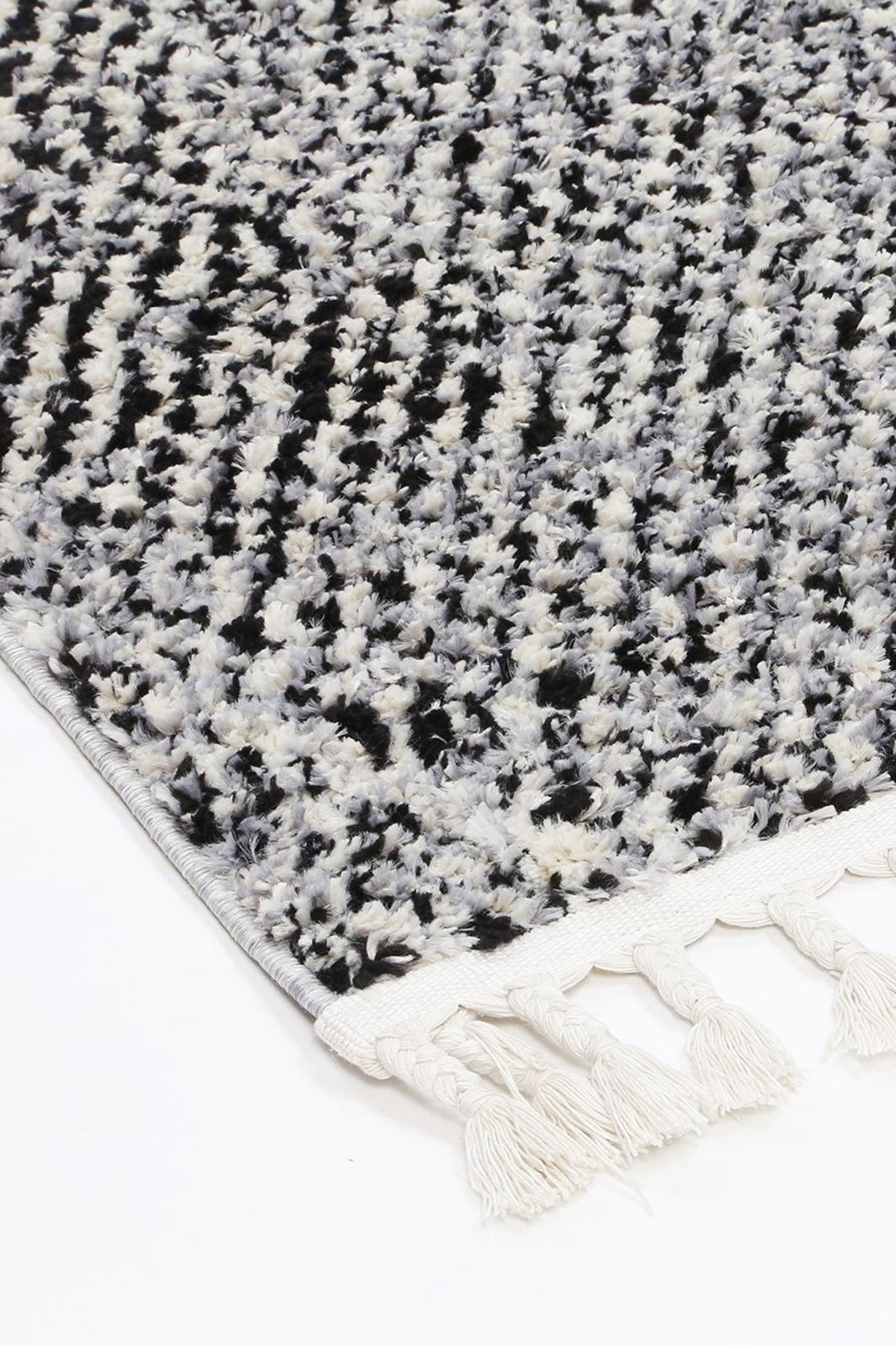 Mansour Harlequin Black & White Geometric Rug