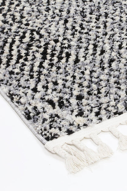Mansour Harlequin Black & White Geometric Rug