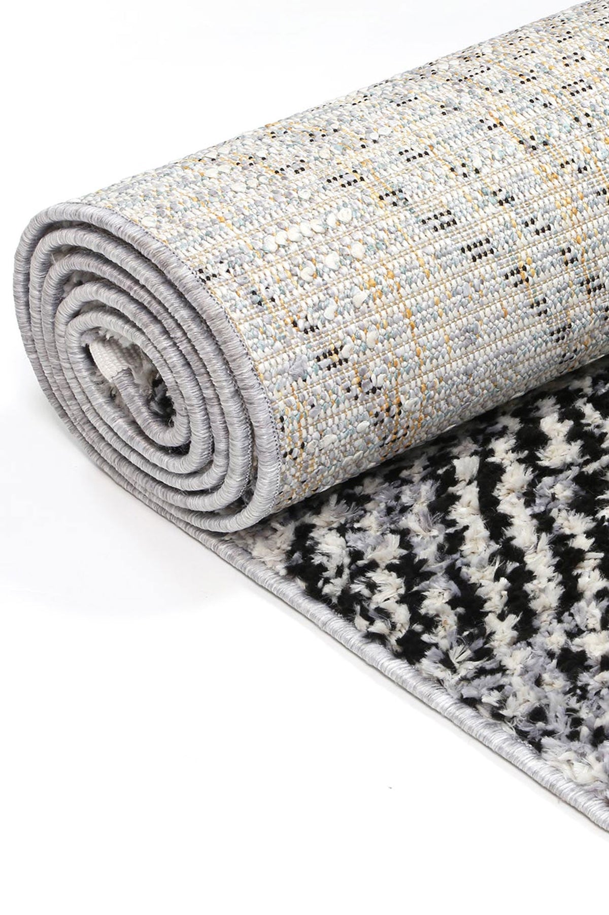 Mansour Harlequin Black & White Geometric Rug