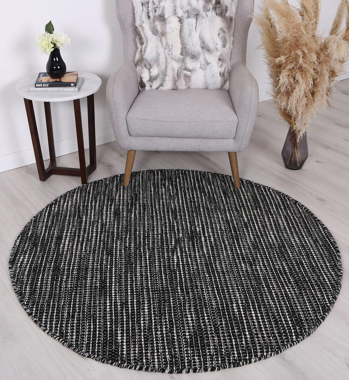 Nordic Black & White Reversible Wool Rug