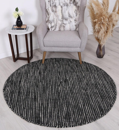 Nordic Black & White Reversible Wool Rug