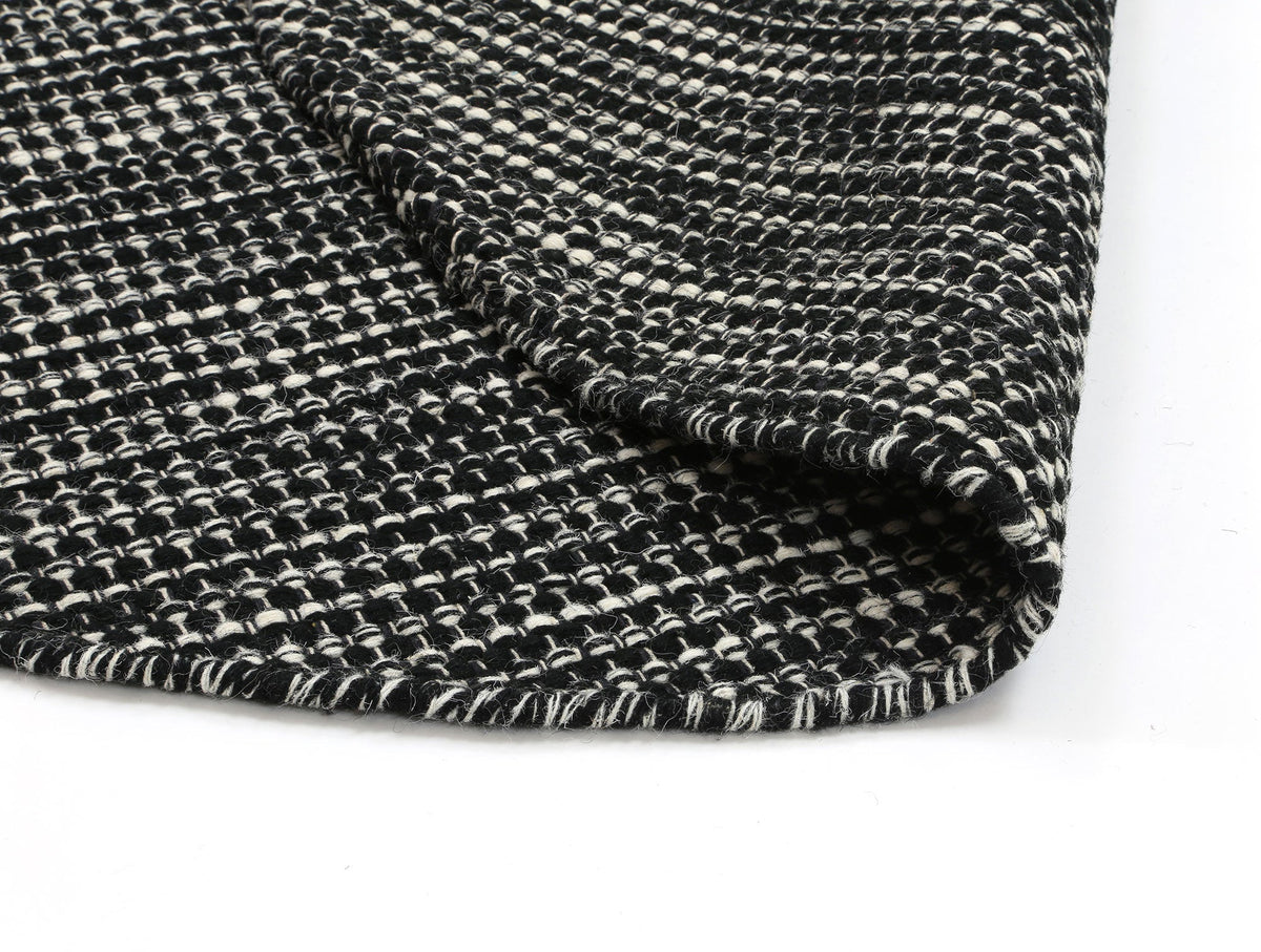 Nordic Black & White Reversible Wool Rug