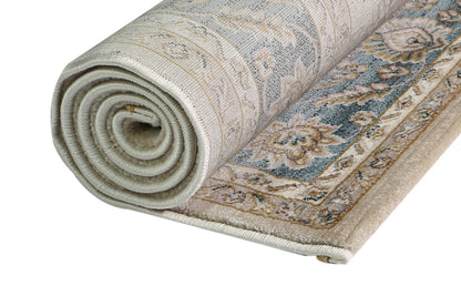 Prague Francesca Cream & Blue Traditional Rug