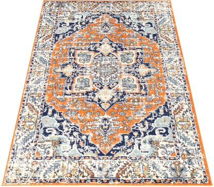 Sicily Messina Orange & Blue Transitional Rug