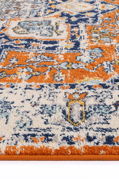 Sicily Messina Orange & Blue Transitional Rug