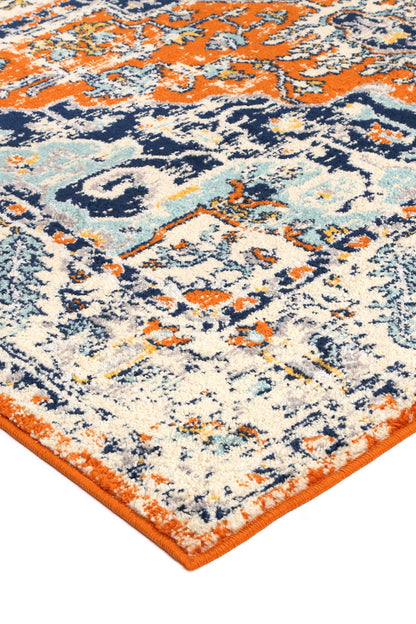 Sicily Messina Orange & Blue Transitional Rug