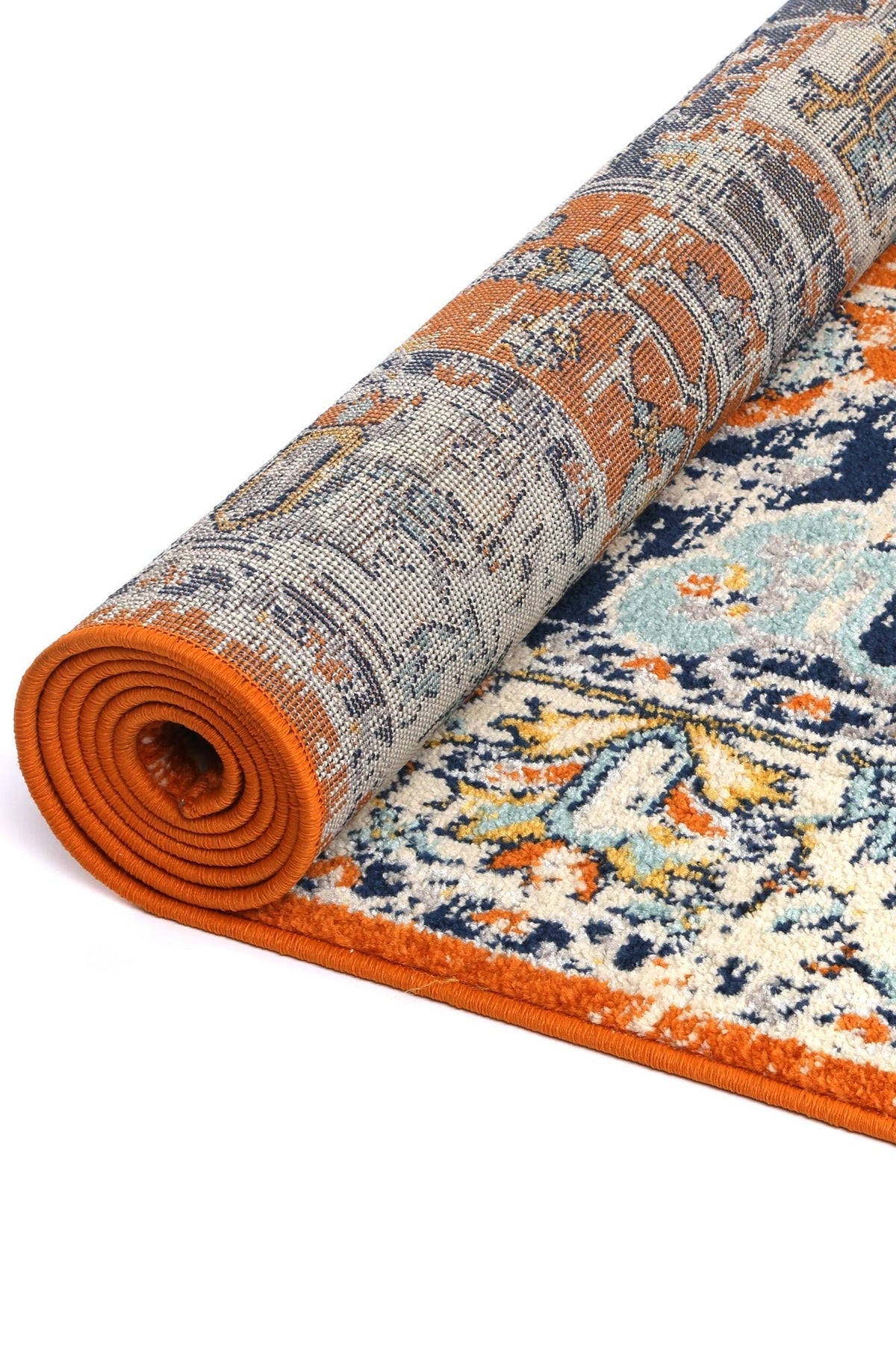Sicily Messina Orange & Blue Transitional Rug