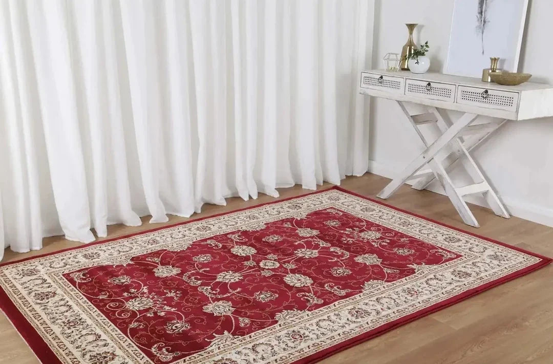 Suzani Red Floral Designer Rug