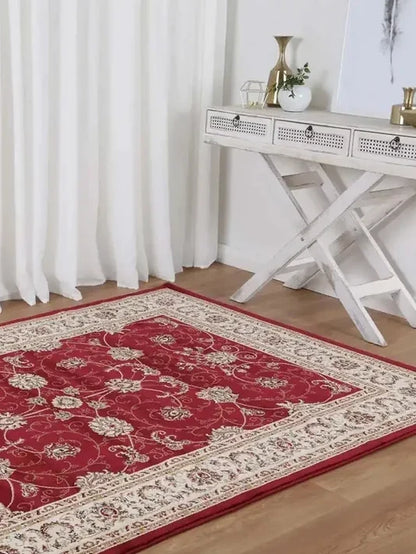 Suzani Red Floral Designer Rug