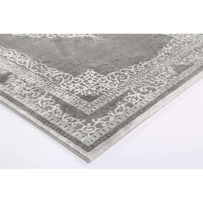 Antalya Silver Medallion Transitional Rug
