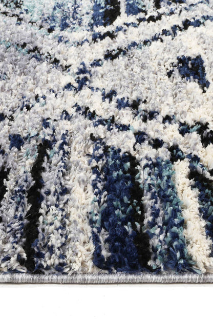 Mansour Diamond Blue Geometric Rug