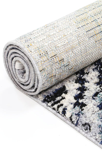 Mansour Diamond Blue Geometric Rug