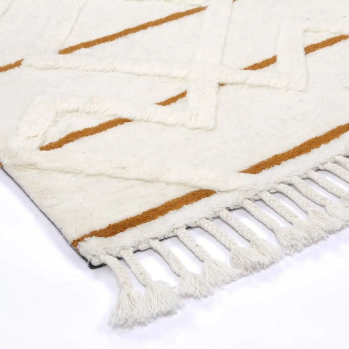 Sonet 2 Gold Wool Plush Tribal Patterned Rug