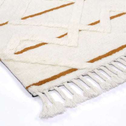 Sonet 2 Gold Wool Plush Tribal Patterned Rug