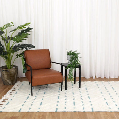 Sonet S3 Turquoise Wool Plush Tribal Patterned Rug