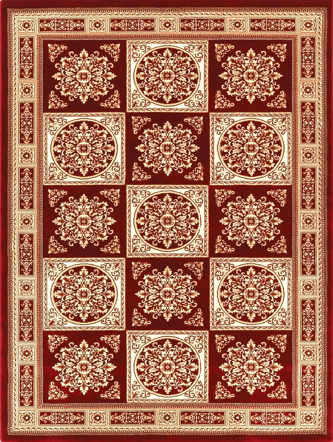 Suzani Red Chequered Rug
