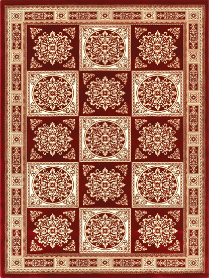 Suzani Red Chequered Rug