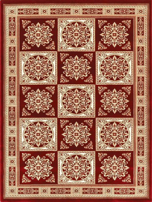 Suzani Red Chequered Rug